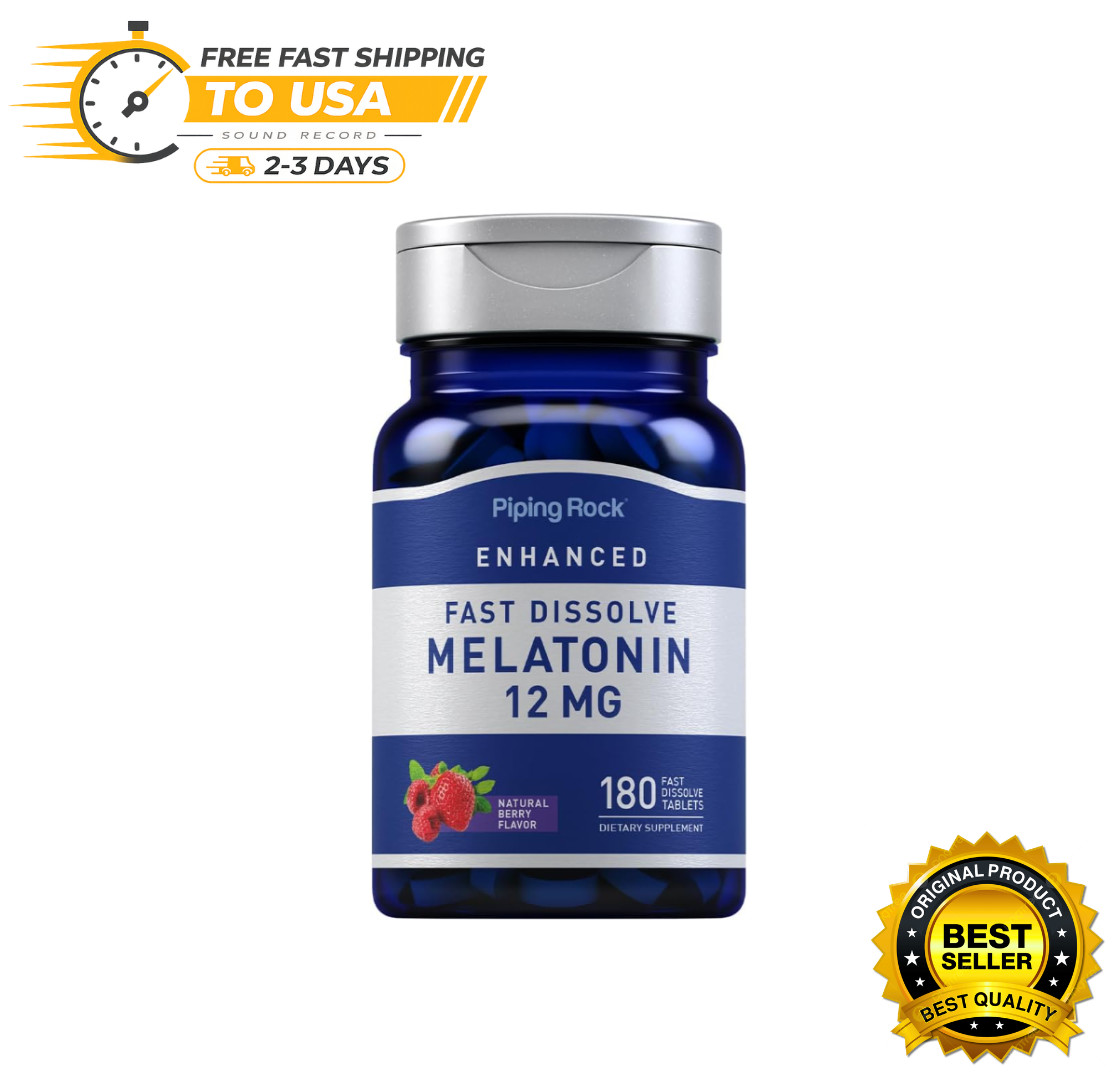 Max Strength Melatonin 12mg Fast Dissolve Sleep Aid Vitamin Supplement 180 Ct