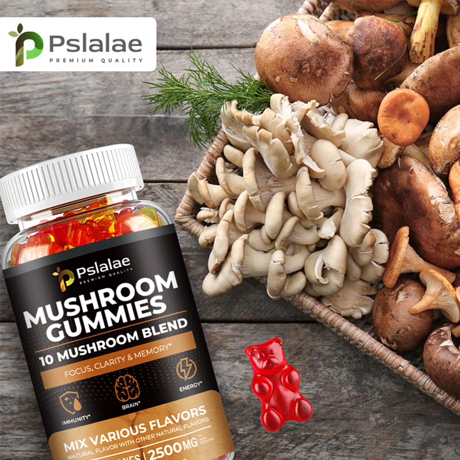 Mushroom 2500mg – Improve Memory & Attention – Lion’s Mane, Maitake, Cordyceps