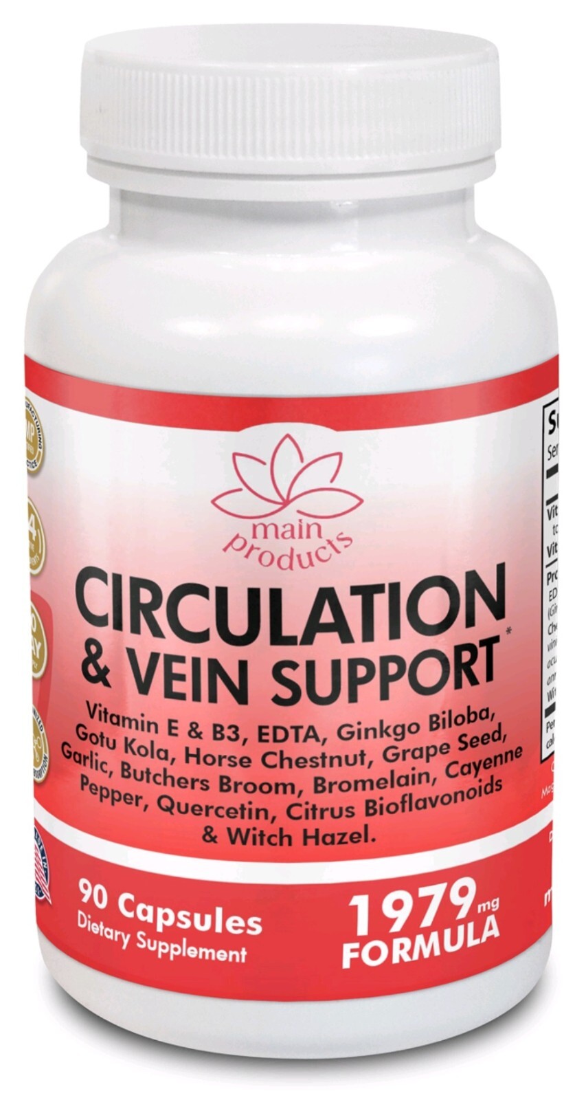 Circulation and Vein Support 90 Capsules, Micronized process, Blood Circulation