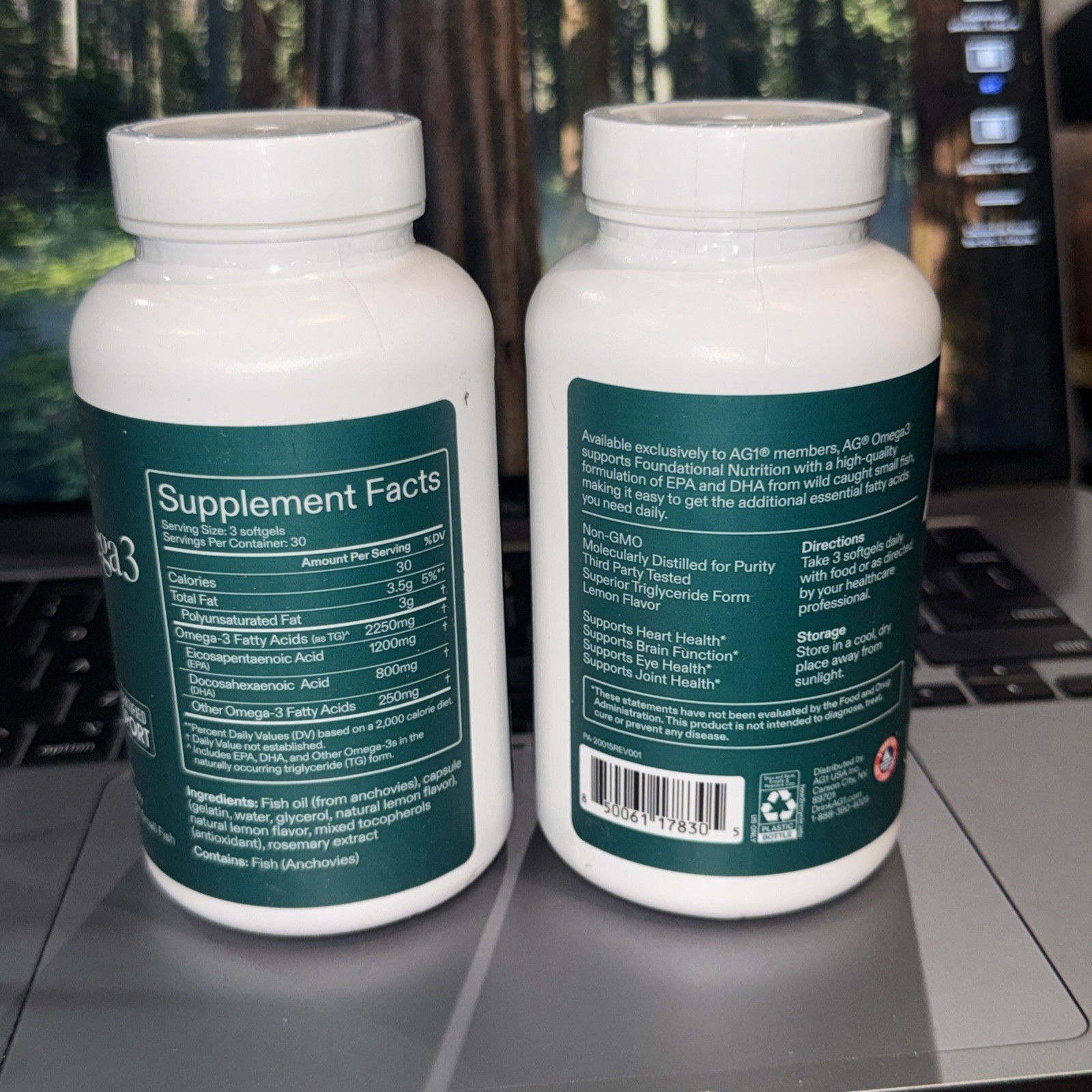 AG 1 Athletic Greens Omega 3 Supplement 90 Softgels Each Container (2 Pack) 🚛