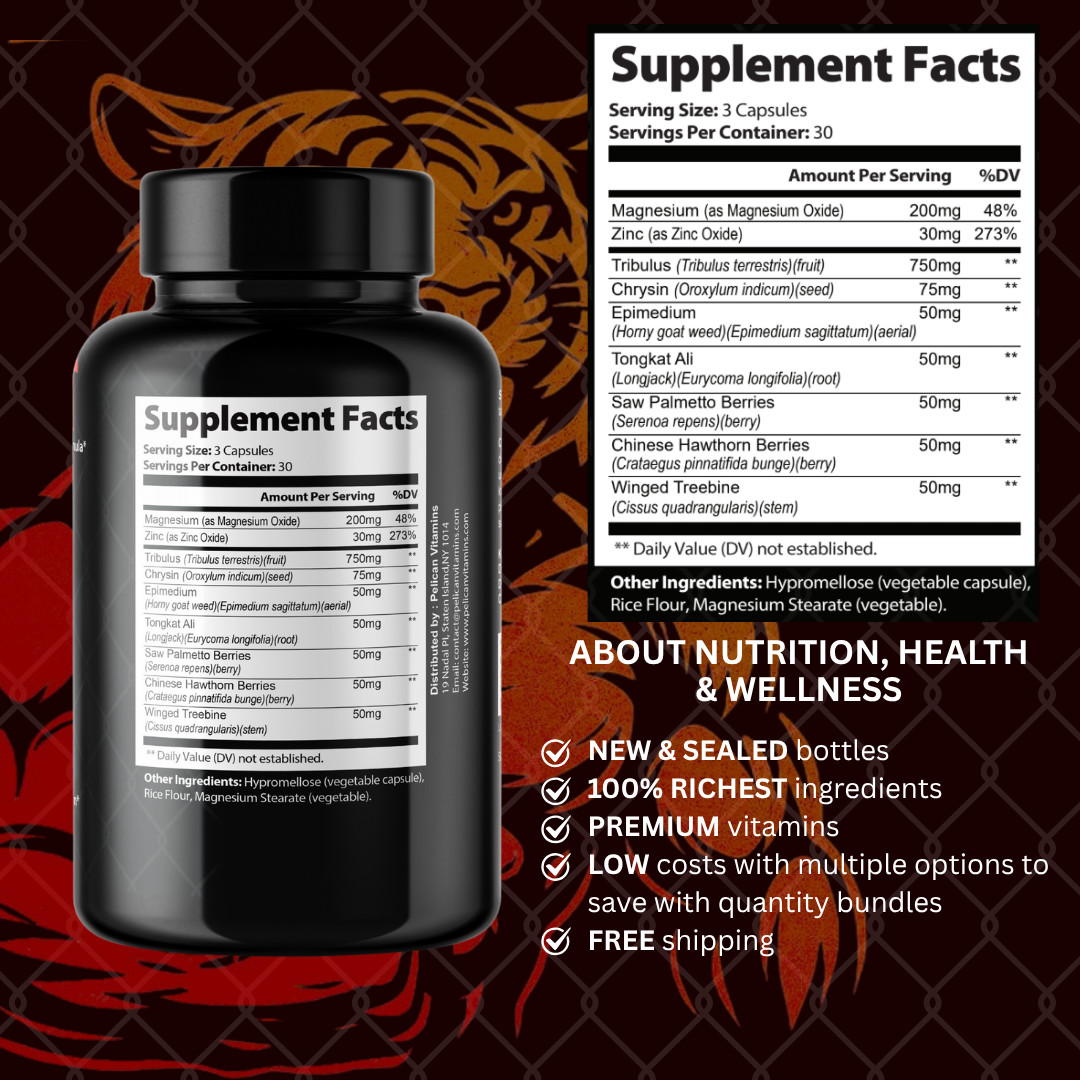 Prime T- Bodybuilding & Men’s Health Support- 4 Bottles- 360 Capsules
