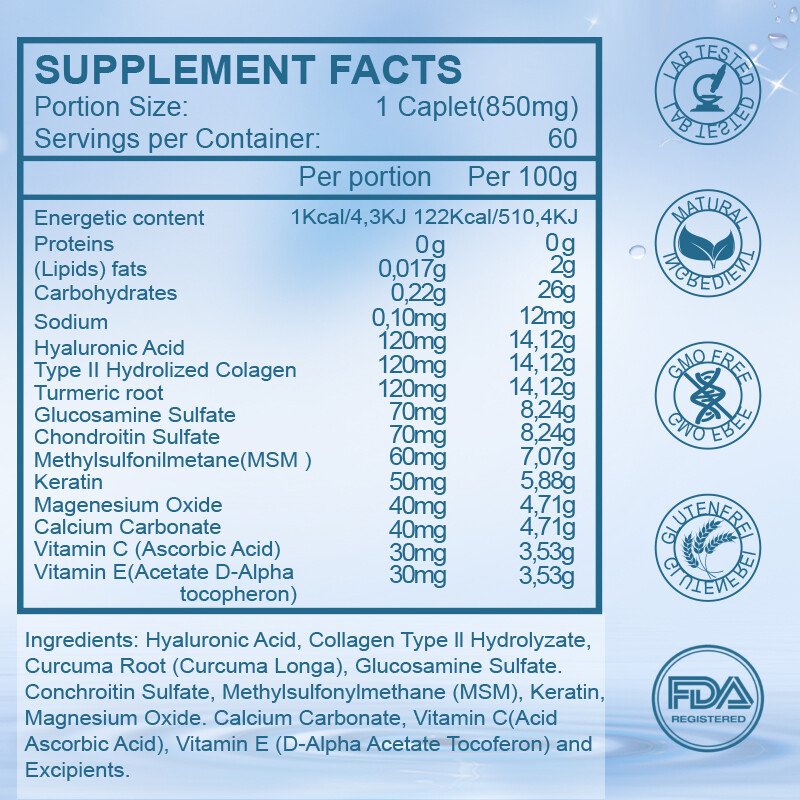 3 Packs Hyaluronic Acid Capsules 120mg Support Healthy Skin Help Reduce Wrinkles
