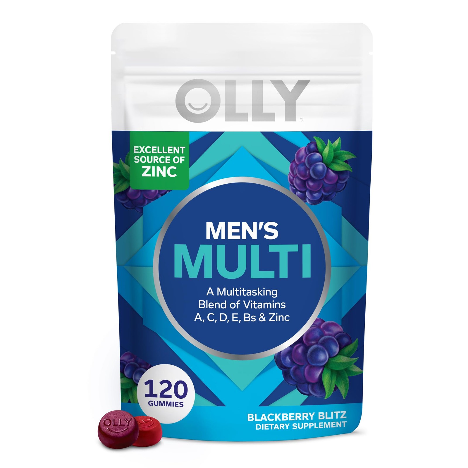 OLLY Men’s Multivitamin Gummy, Immune Support, 120 Count (Pack of 1), Red