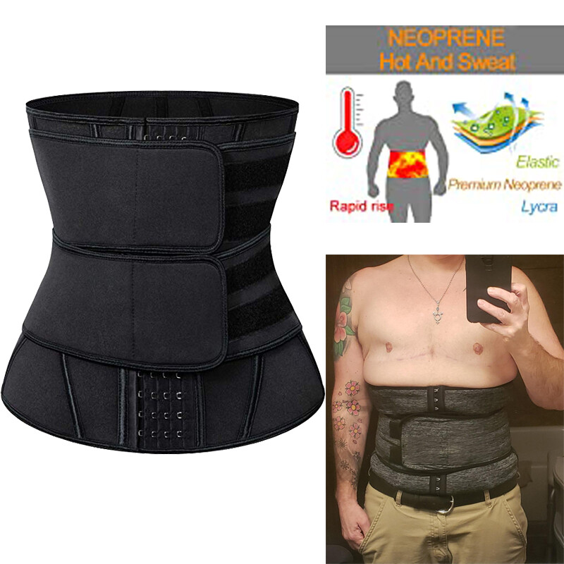 Men’s Abdomen Fat Burner Belly Compression Body Shaper Waist Trainer Sweat Belt