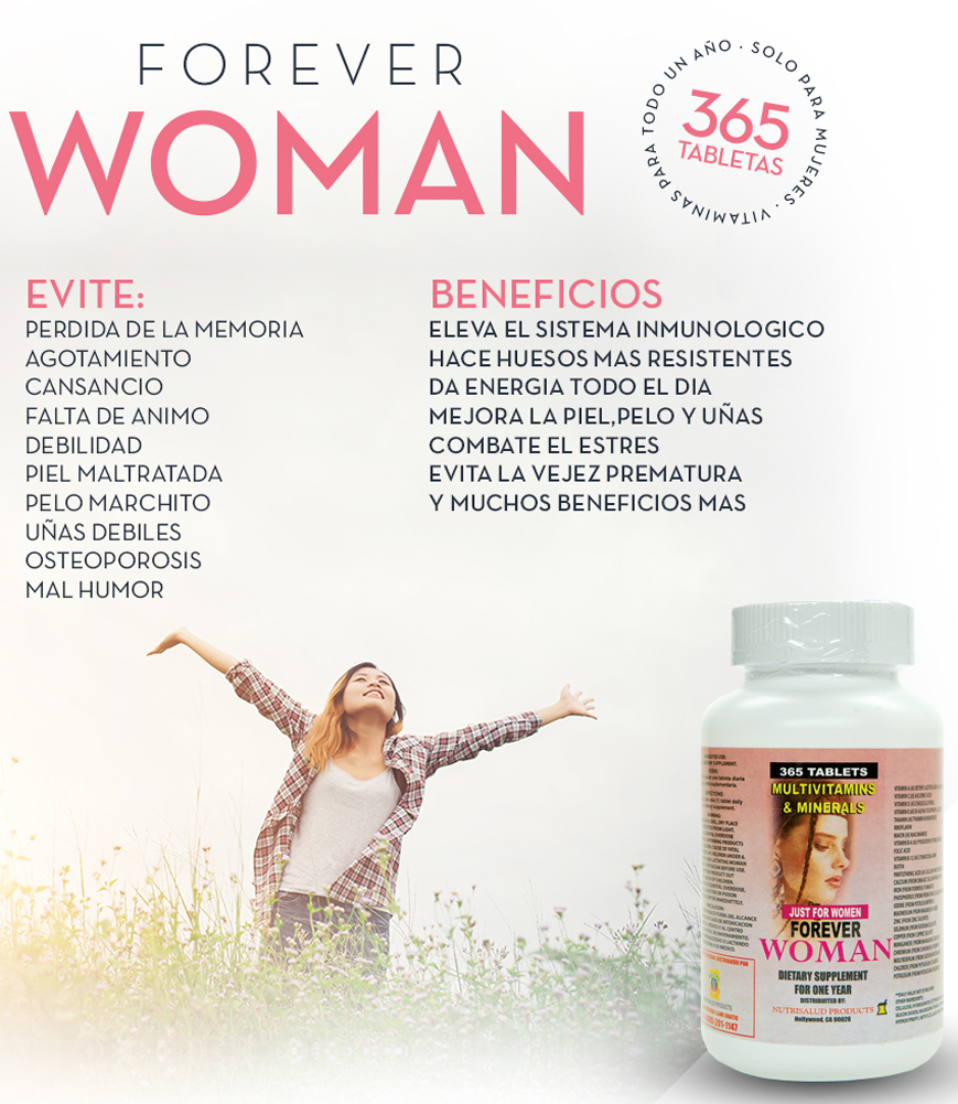 Multivitaminas Forever Woman 365 tabletas 1 year supply vitaminas para la mujer
