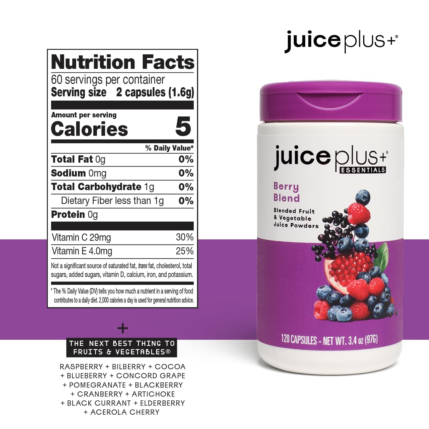 JuicePlus+ Fruit, Vegetable & Berry Blend – 60 servings – Expires 10/26
