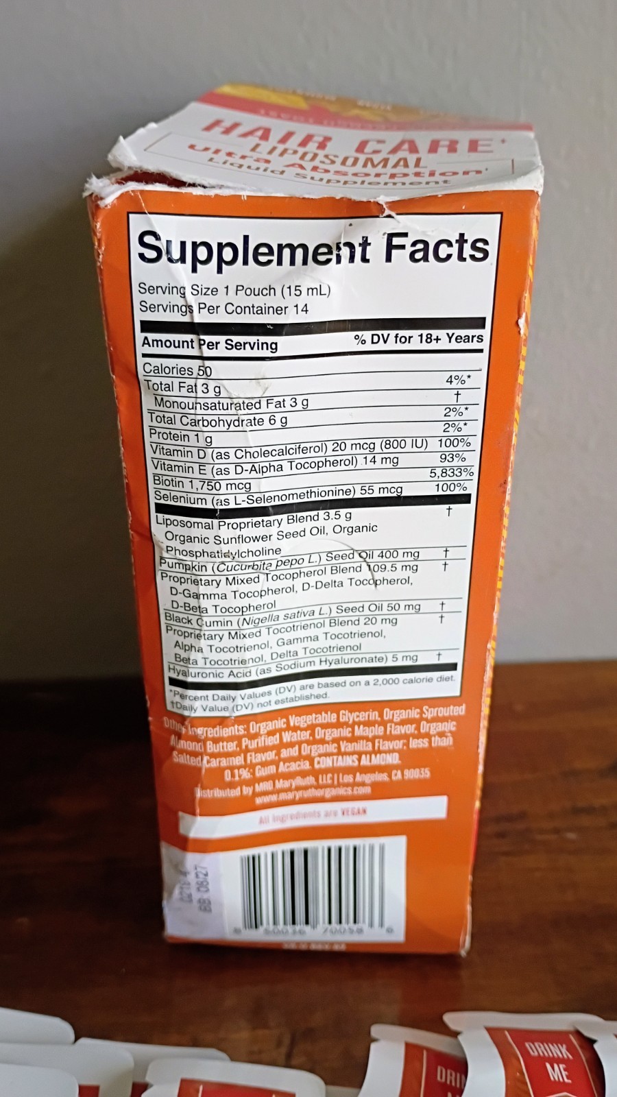 Hair Care Liposomal, Maple French Toast, 14 Pouches, 0.5 fl oz (15 ml) Each NEW
