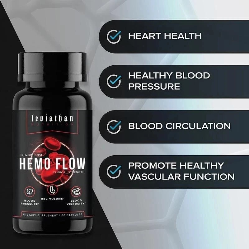 Leviathan 1Pcs Nutrition Hemo Supplement Flow Nattokinase with forNitric Oxide.