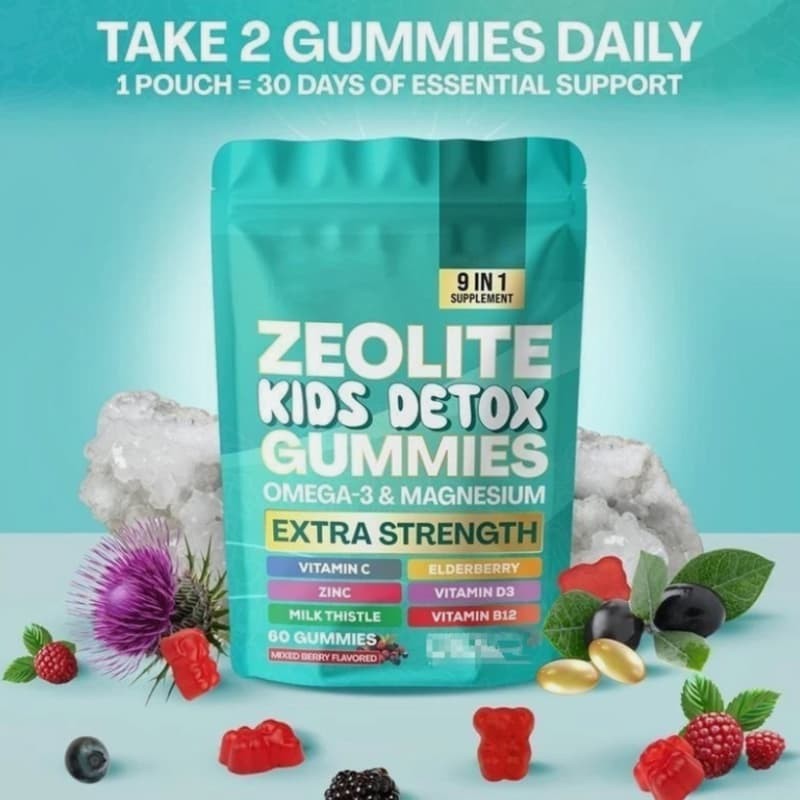 Detox Kids Mixed Berry Flavored Zeolite 60 Gummies Gummies All-in-One