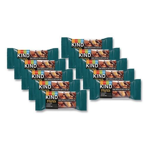 KIND Minis, Dark Chocolate Nuts/Sea Salt, 0.7 oz Bar, 10/Pack