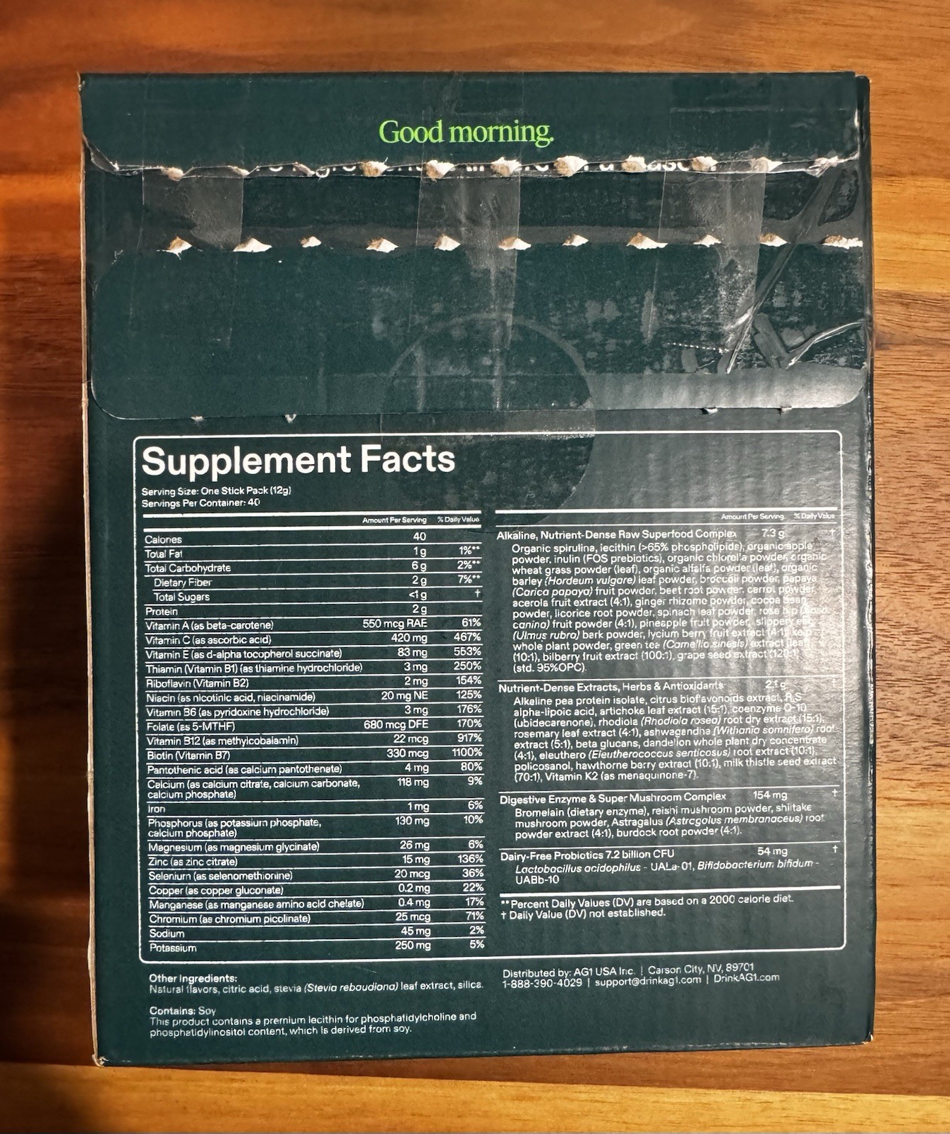 Open Box-AG1 Athletic Greens 40 x 12g Sealed Nutrition Packets expired-still OK