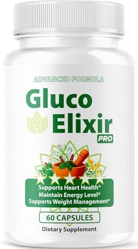 GlucoElixir Pro Blood Sugar Health Support Capsules Glucose 1 Pack 60Ct
