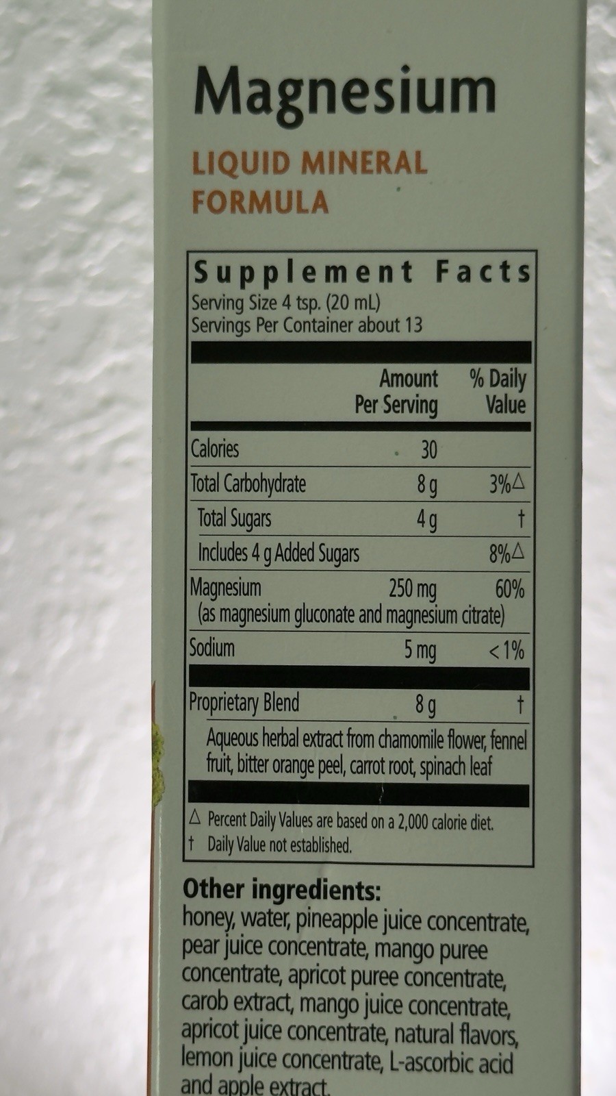 Salus Floradix Magnesium Liquid Mineral Formula 250mg 8.5 fl oz Vegetarian GF