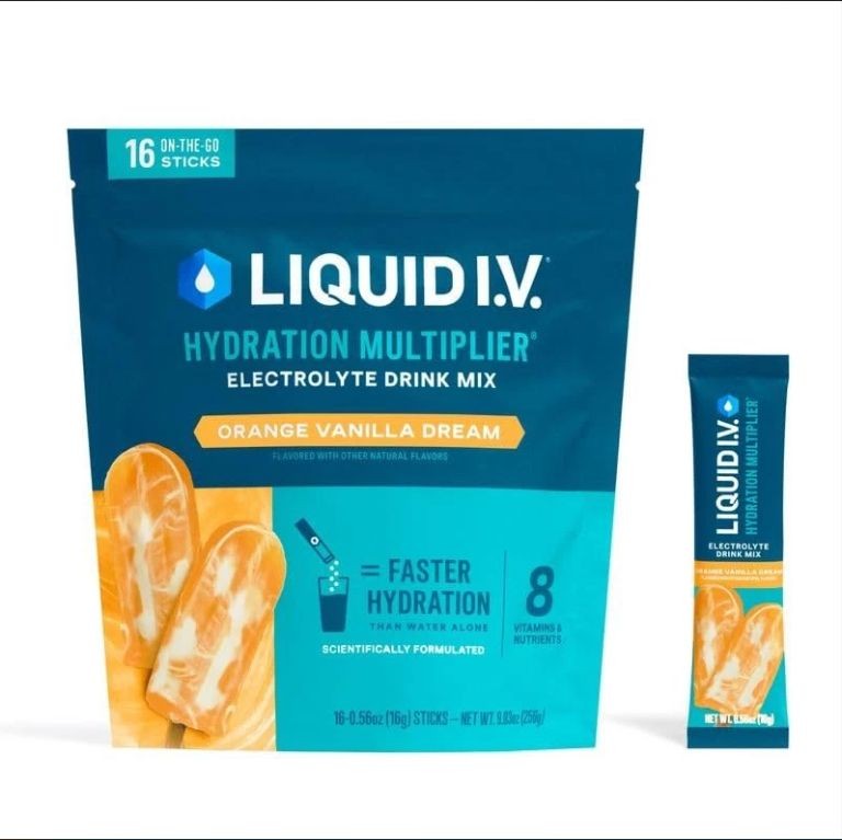Liquid I.V. Hydration Multiplier, Orange Vanilla Dream, 2 Bags (32 Sticks Total)
