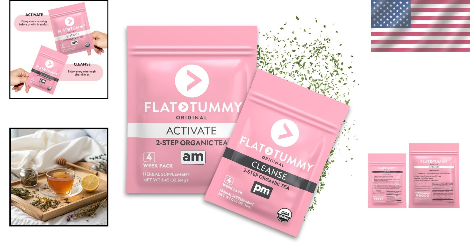 2-Step Detox Tea Program for Boosting Energy & Reducing Bloating – 1.45 oz