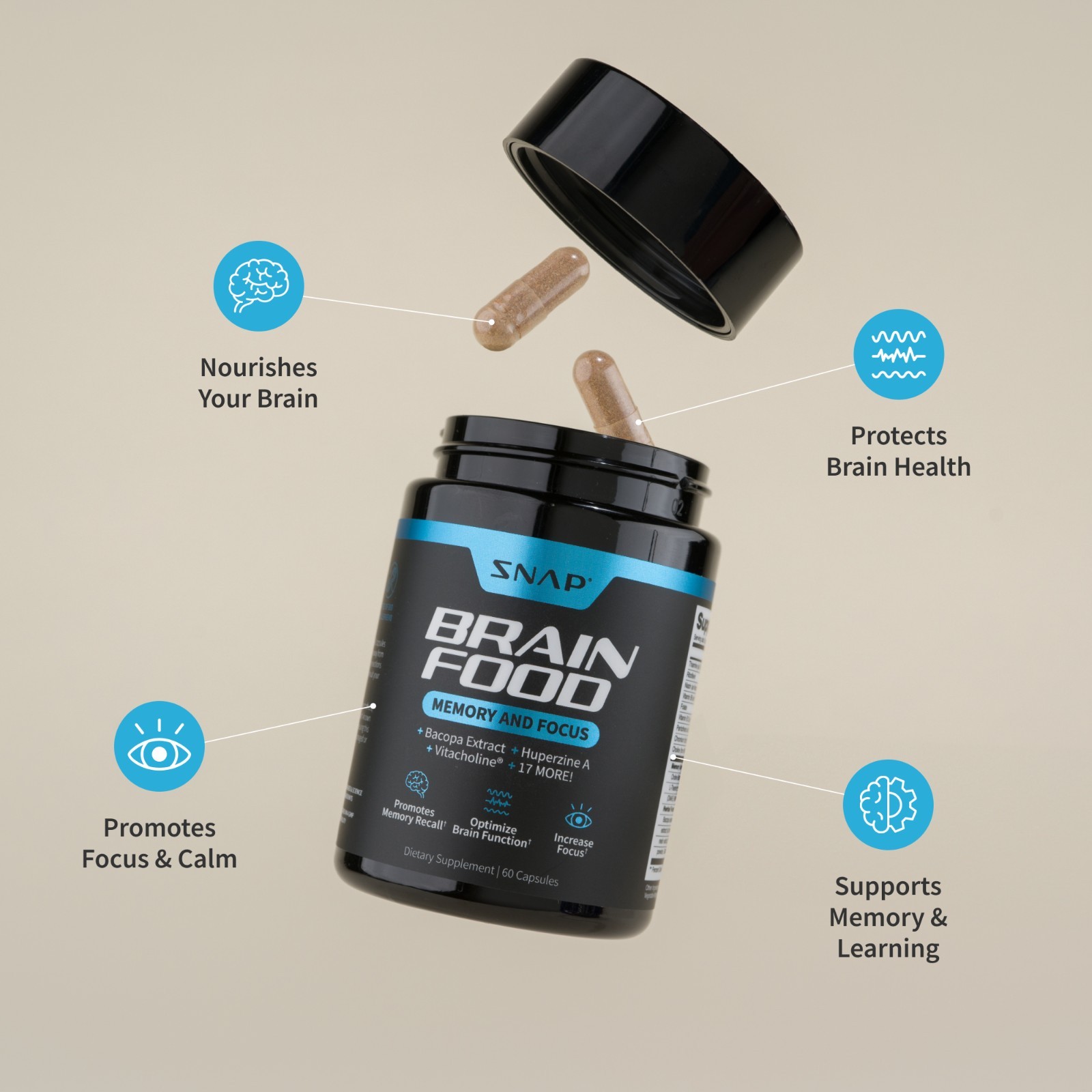Nootropic Brain Booster – Improve Memory, Clarity & Focus Supplements – 2 Pack