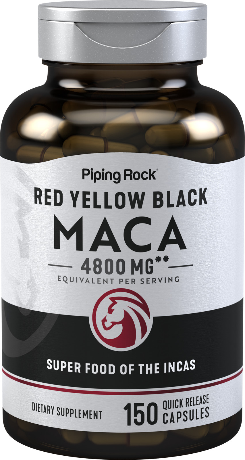 Maca Root Capsules | 4800mg | 150 Count | For Men | Non-GMO | by Piping Rock