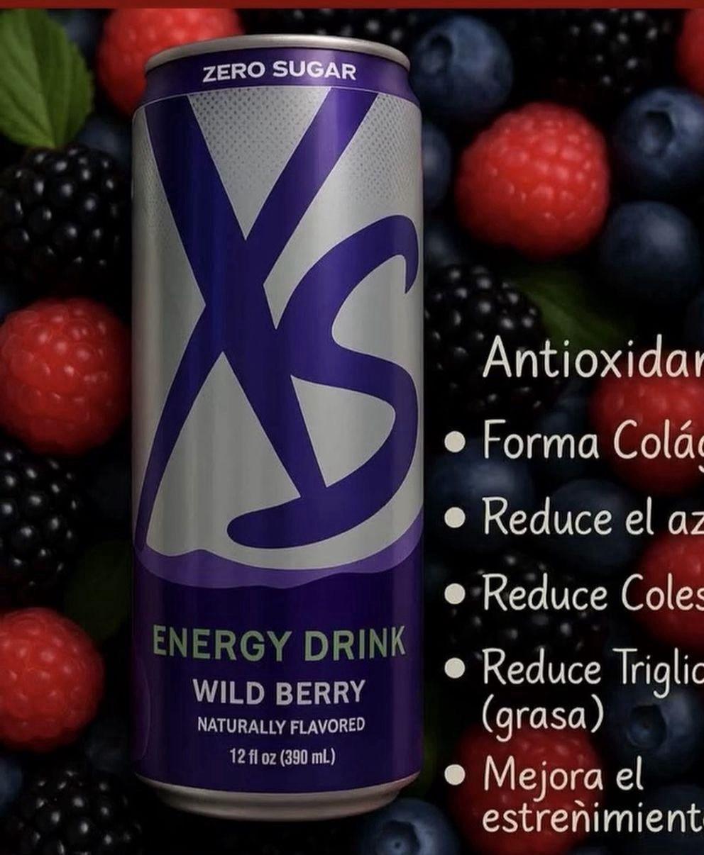 XS Wild Berry Energy Drink Zero Sugar Unisex Endurance 12 fl oz (390 mL)