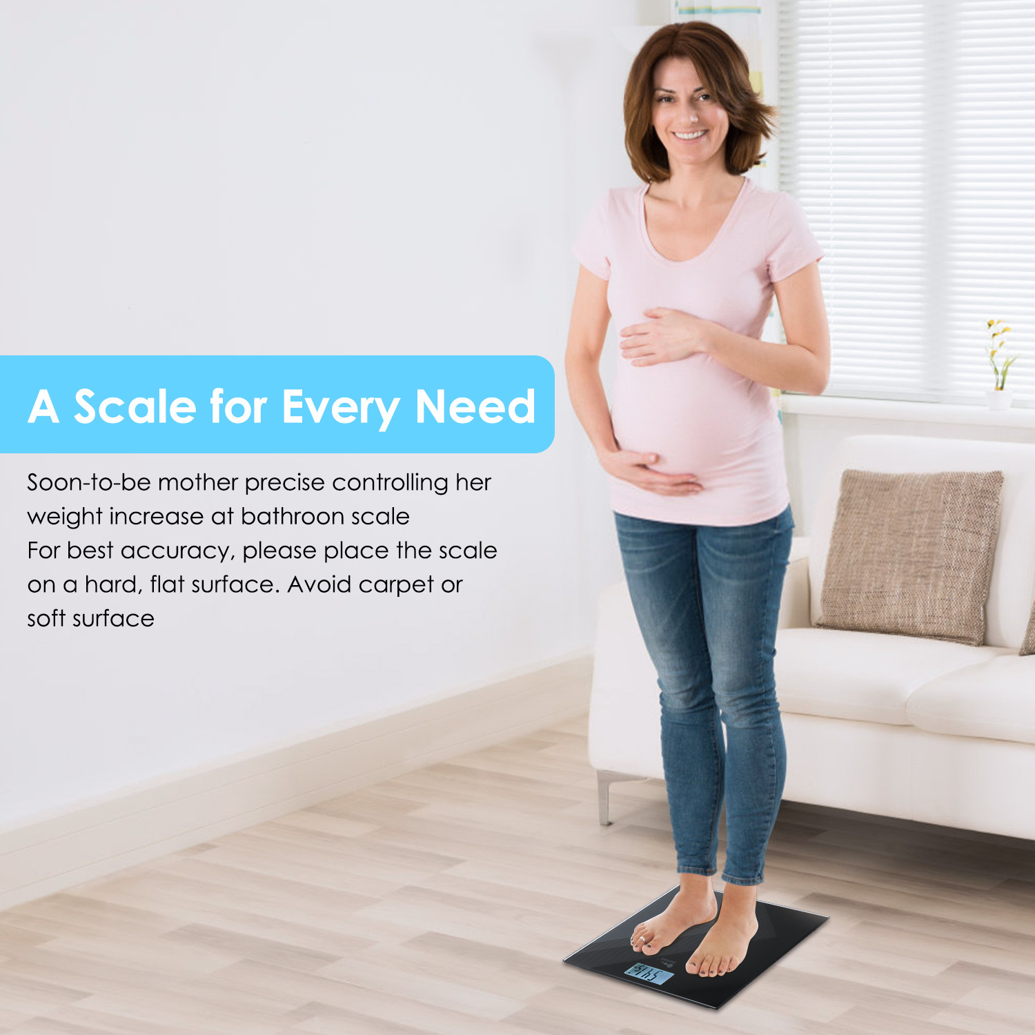 Digital Electronic LCD Scale 400LB/180KG Personal Bathroom Body Weight Scale