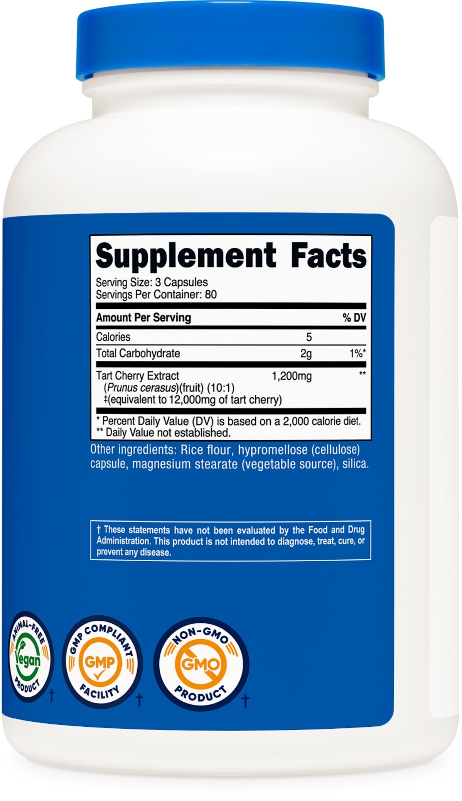 Nutricost Tart Cherry Extract (12,000mg Equivalent) 240 Capsules – Vegan