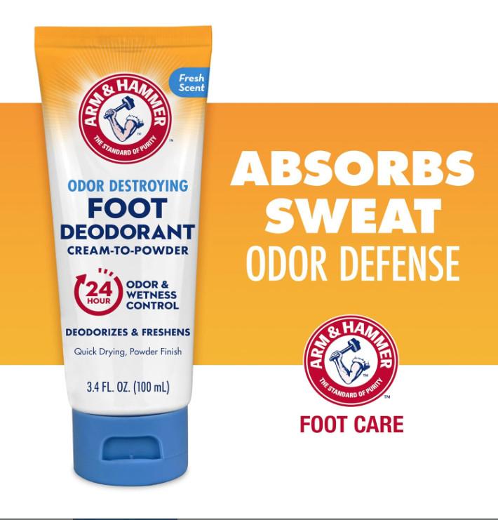 Arm & Hammer Cream to Powder Foot Deodorant, 24 Hour 3.4 Fl Oz (Pack of 1)