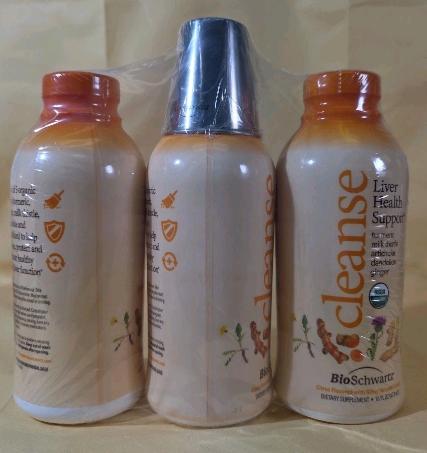 3 Pack BioSchwartz Cleanse Liver Health Support With Shot Glass,Compare To Dose