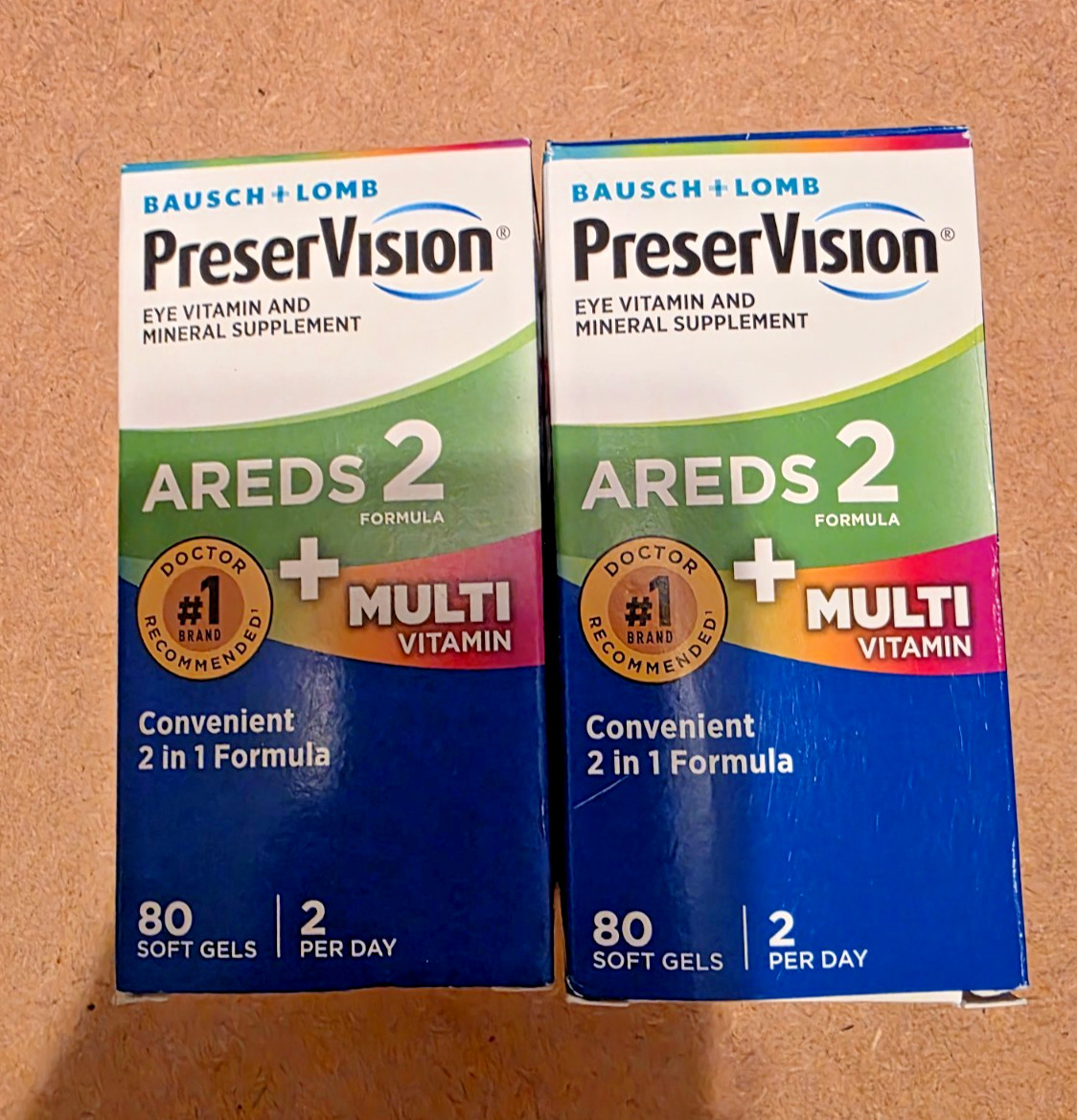 Bausch & Lomb PreserVision AREDS 2 + Multi Vitamin – 3 Box 80 Soft Gels 8/27+