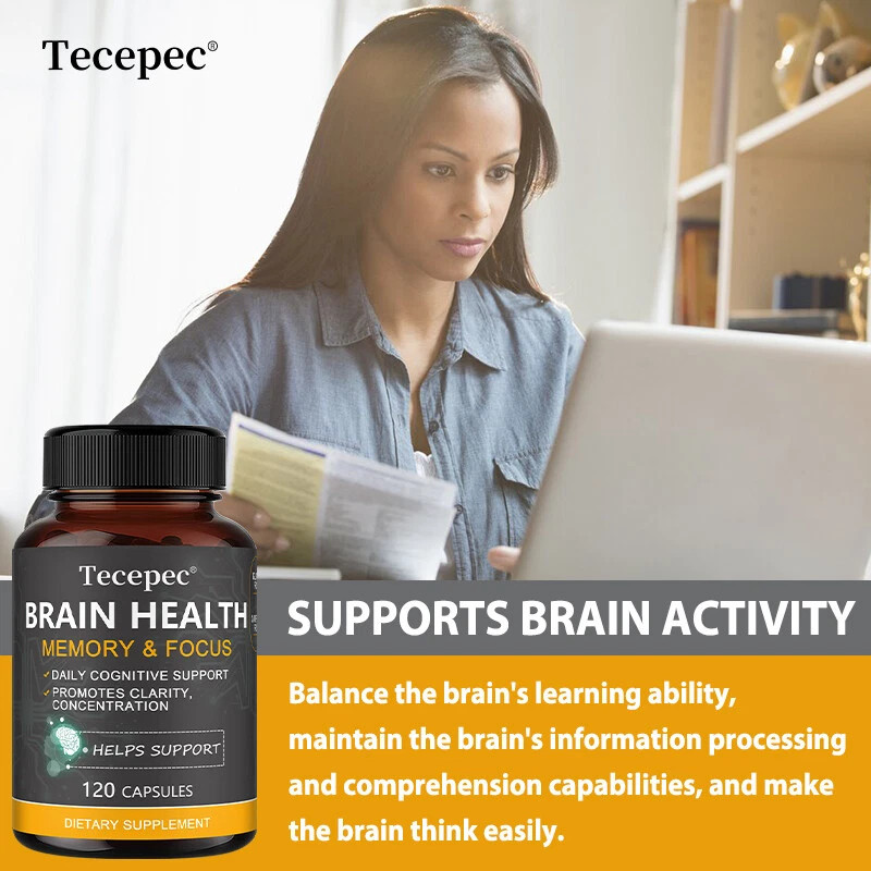 Brain Health Supplement Improves Memory Focus Support Thinking Health 30-120 Cap