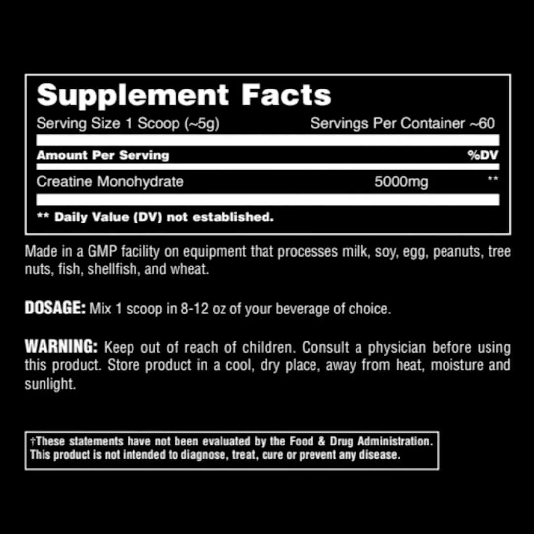 Universal Animal Micronized Creatine Monohydrate Powder Unflavored 300 Grams NEW
