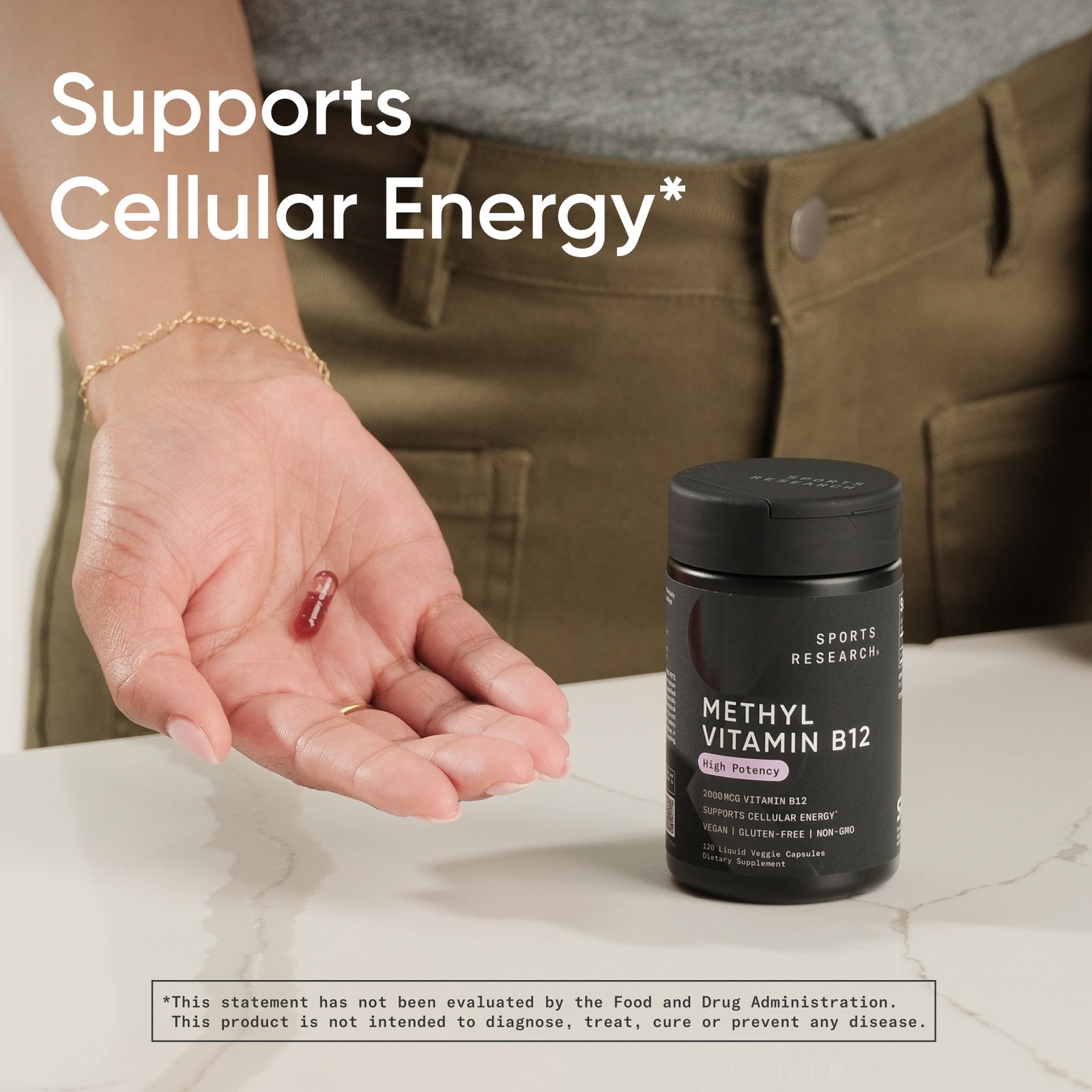 Methyl B12 2000mcg w/ MCT Oil for Energy Metabolism Support Plant Based 120 ct