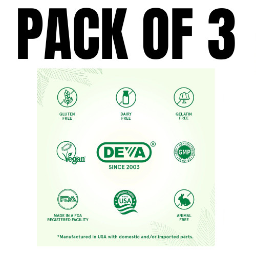 DEVA Vegan Omega-3 DHA Supplement – 90 Count (Pack of 3)
