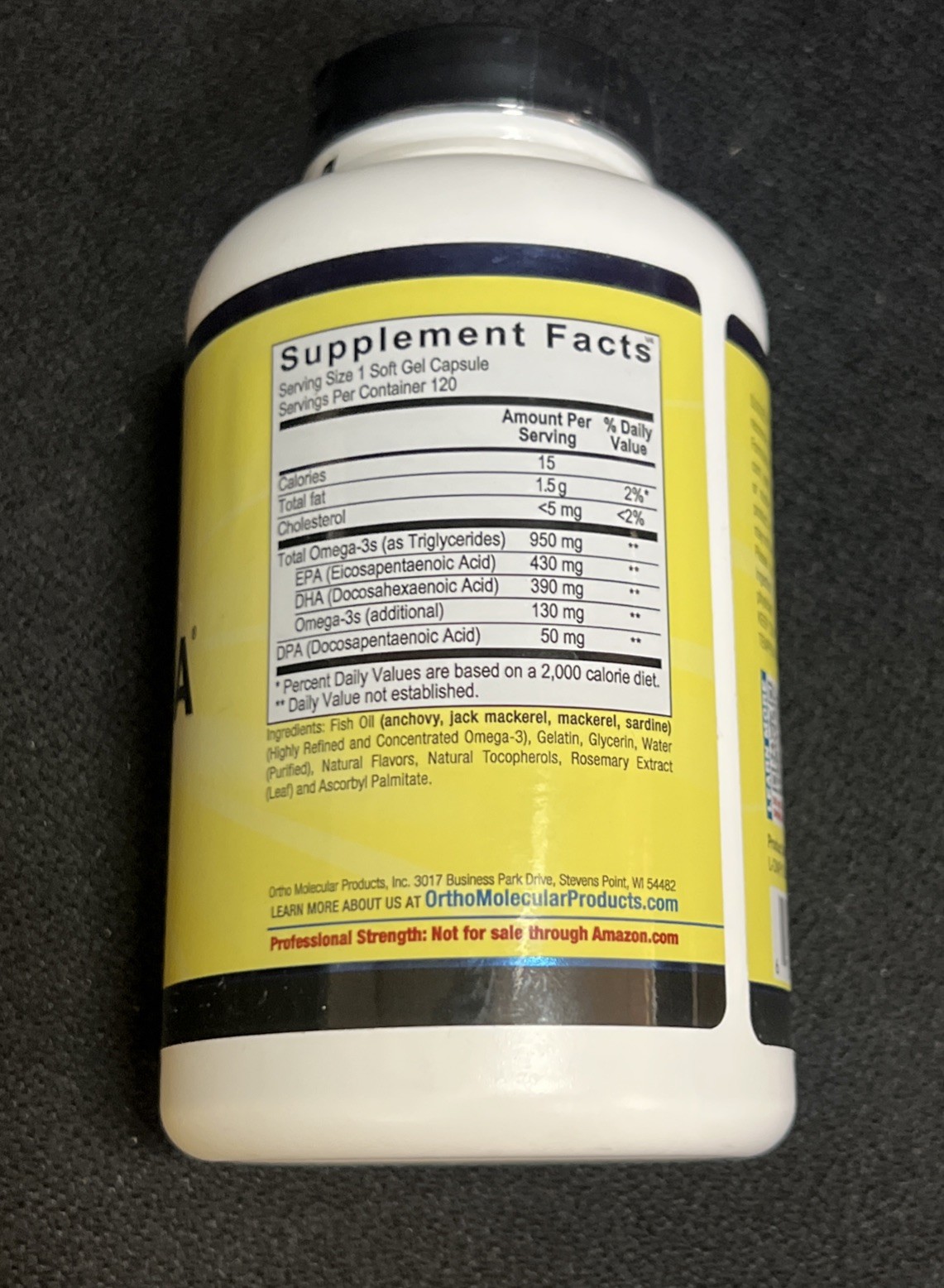 Ortho Molecular Products Orthomega Softgels – 120 Count