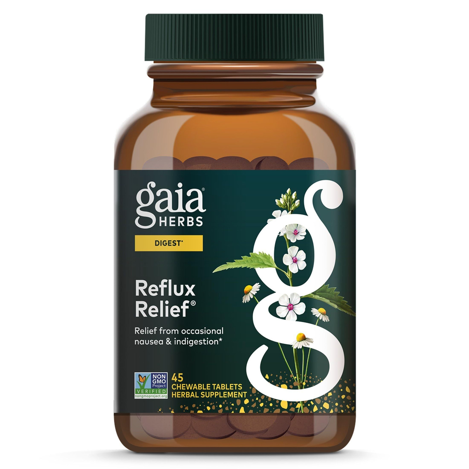 Gaia Herbs Reflux Relief – Digestive Comfort Support 45 Count (Pack of 1)