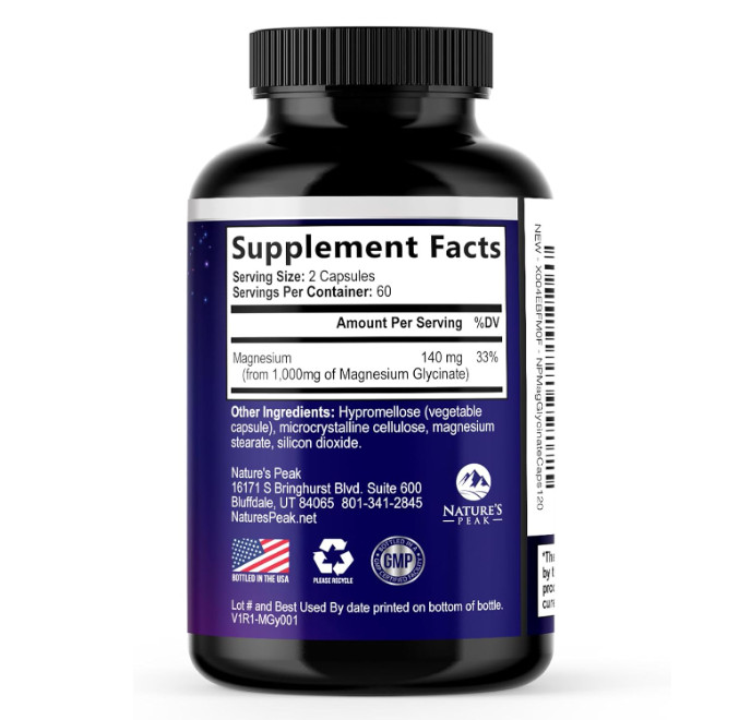 Magnesium Glycinate 1000Mg per Serving – Pure & Chelated for Max Absorption – Su