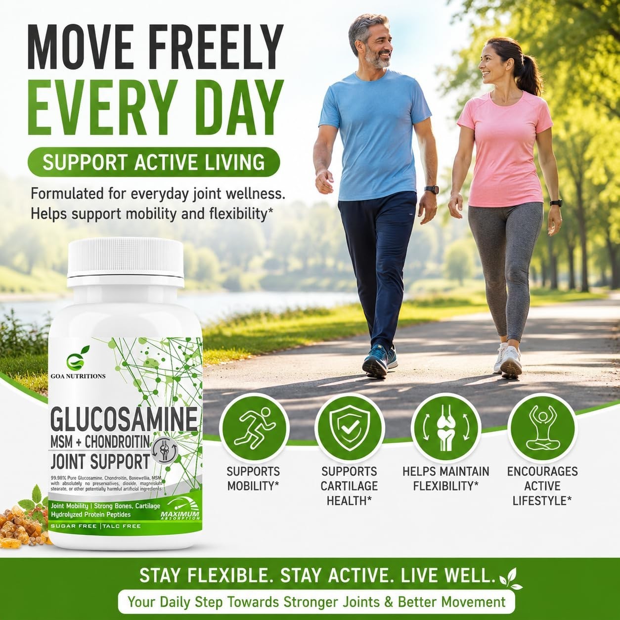 G.OA Nutritions Glucosamine MSM Joint Support 60 Tablets