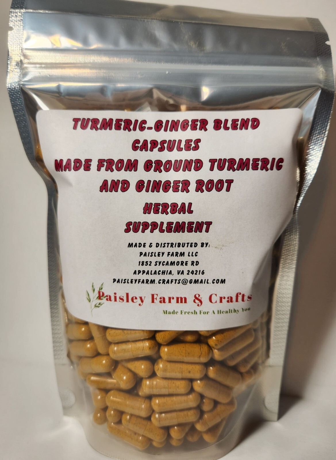 Turmeric Peppercorn Ginger Blend Capsules – Non GMO – MADE FRESH ON DEMAND!