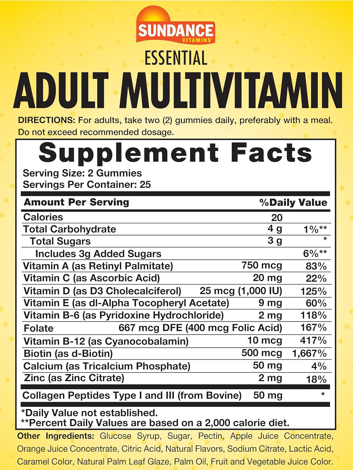 Adult Multivitamin Gummies | for Men & Women | Mixed Berry Flavor | 50 Gummies |