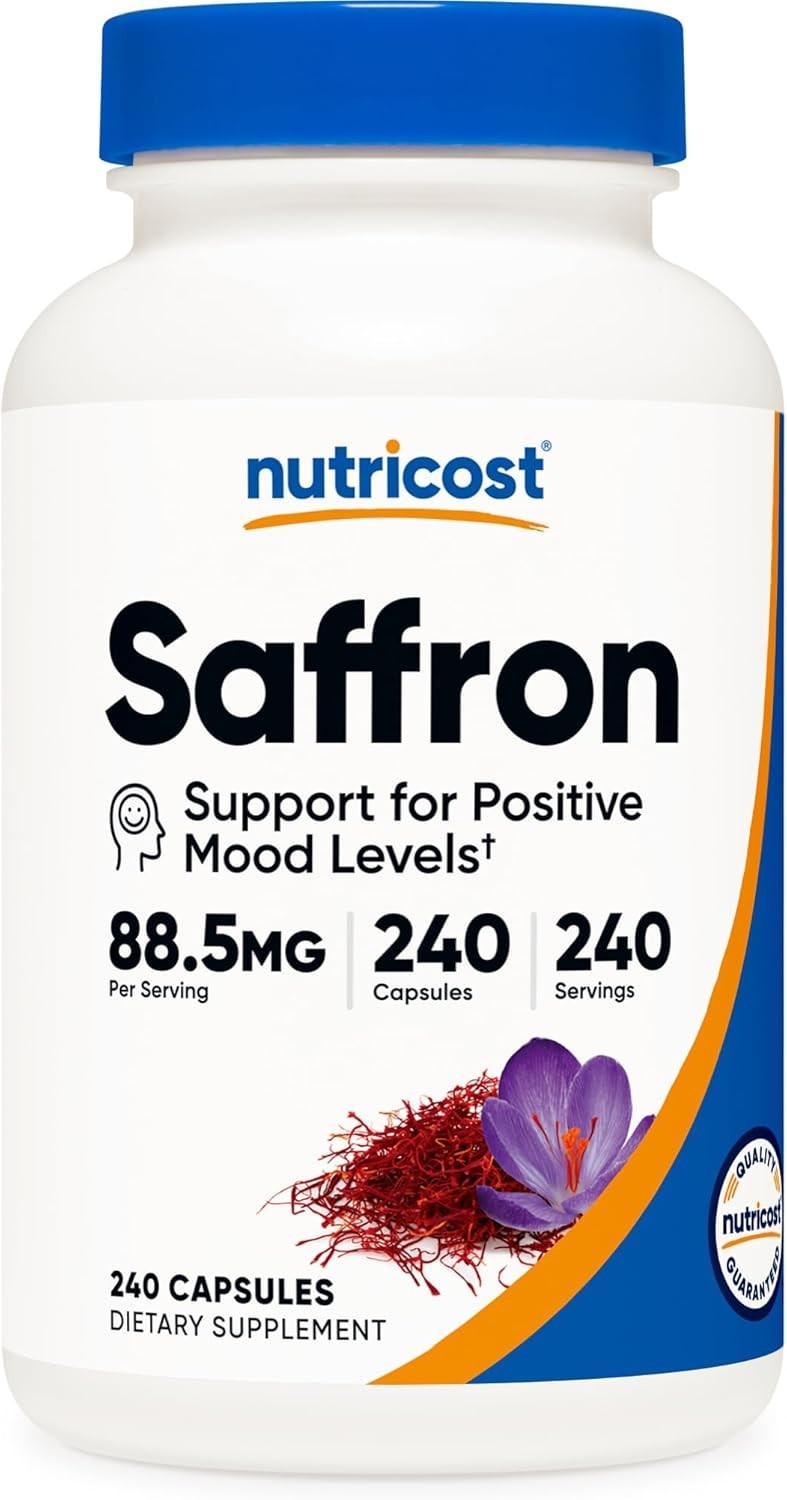 Nutricost Saffron Extract 88.5mg 240 Capsules Veggie Caps Non GMO Gluten Free