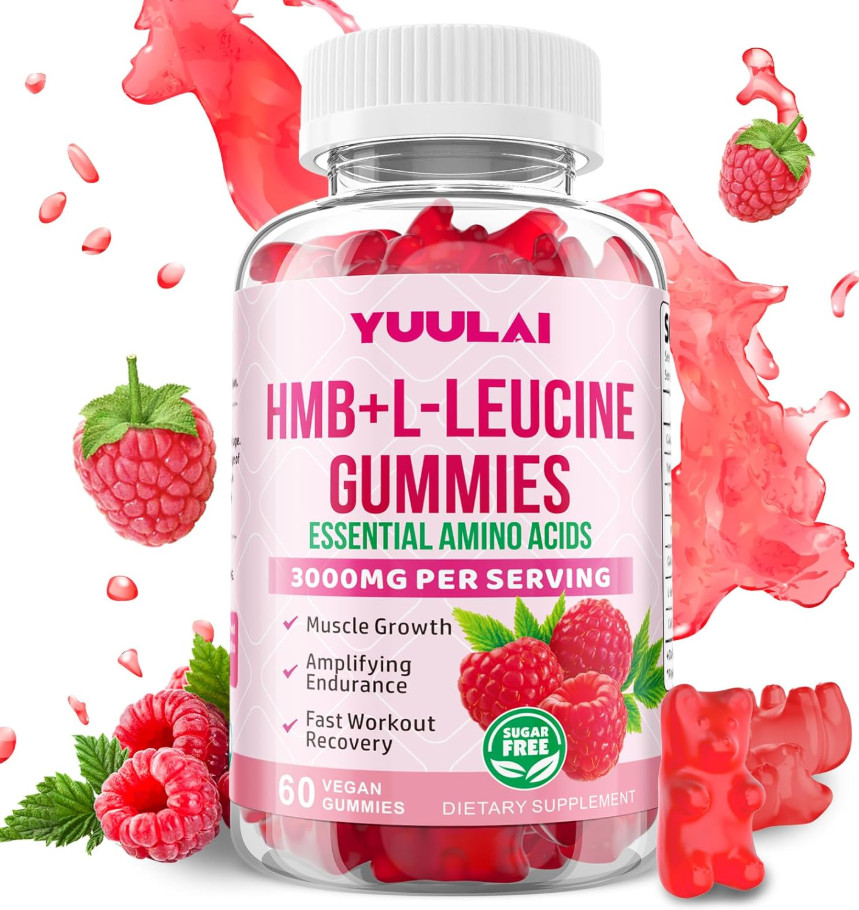 HMB and L-Leucine Gummies, HMB and Leucine Amino Acid for Adults & Elder, for Mu