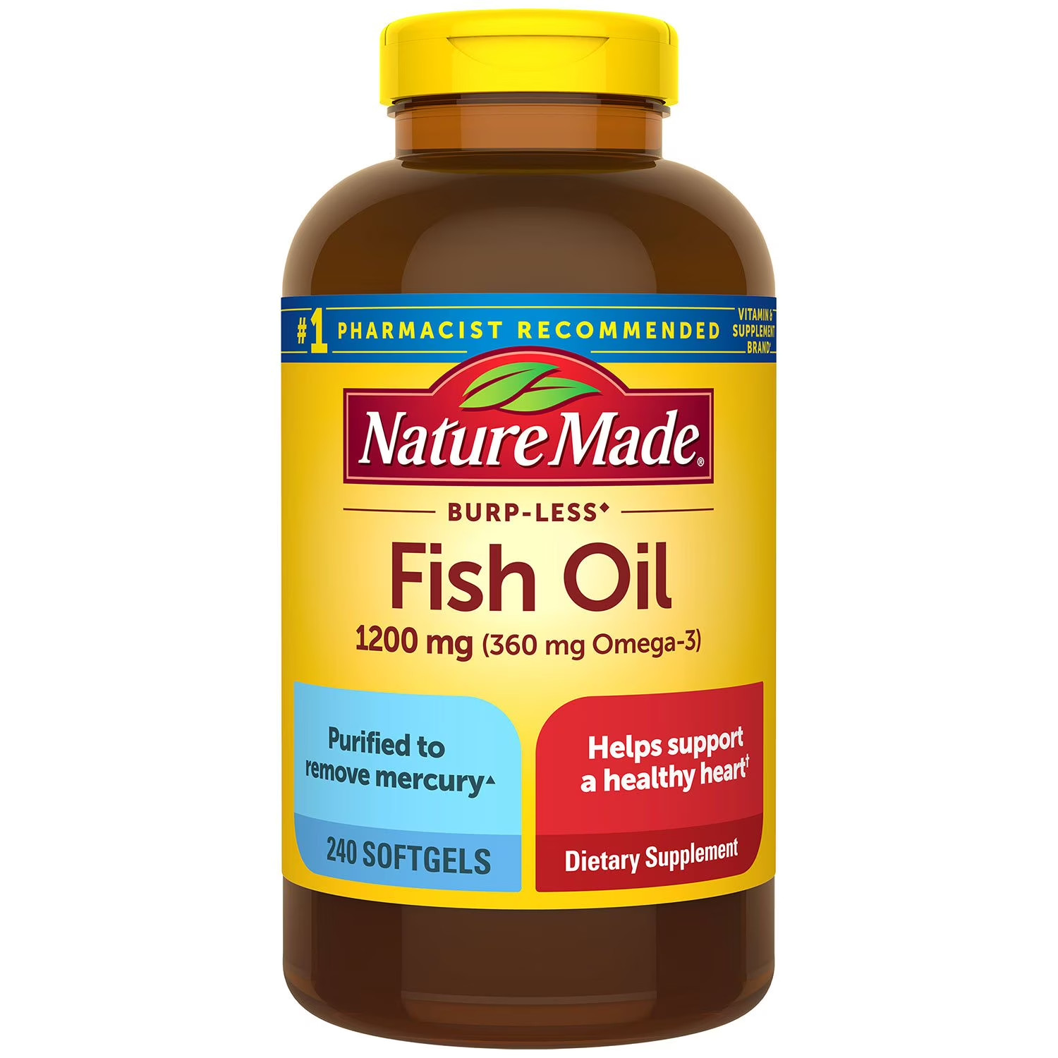 Nature Made Fish Oil 1200 mg (360 mg OMEGA-3) 300 Liquid Softgels