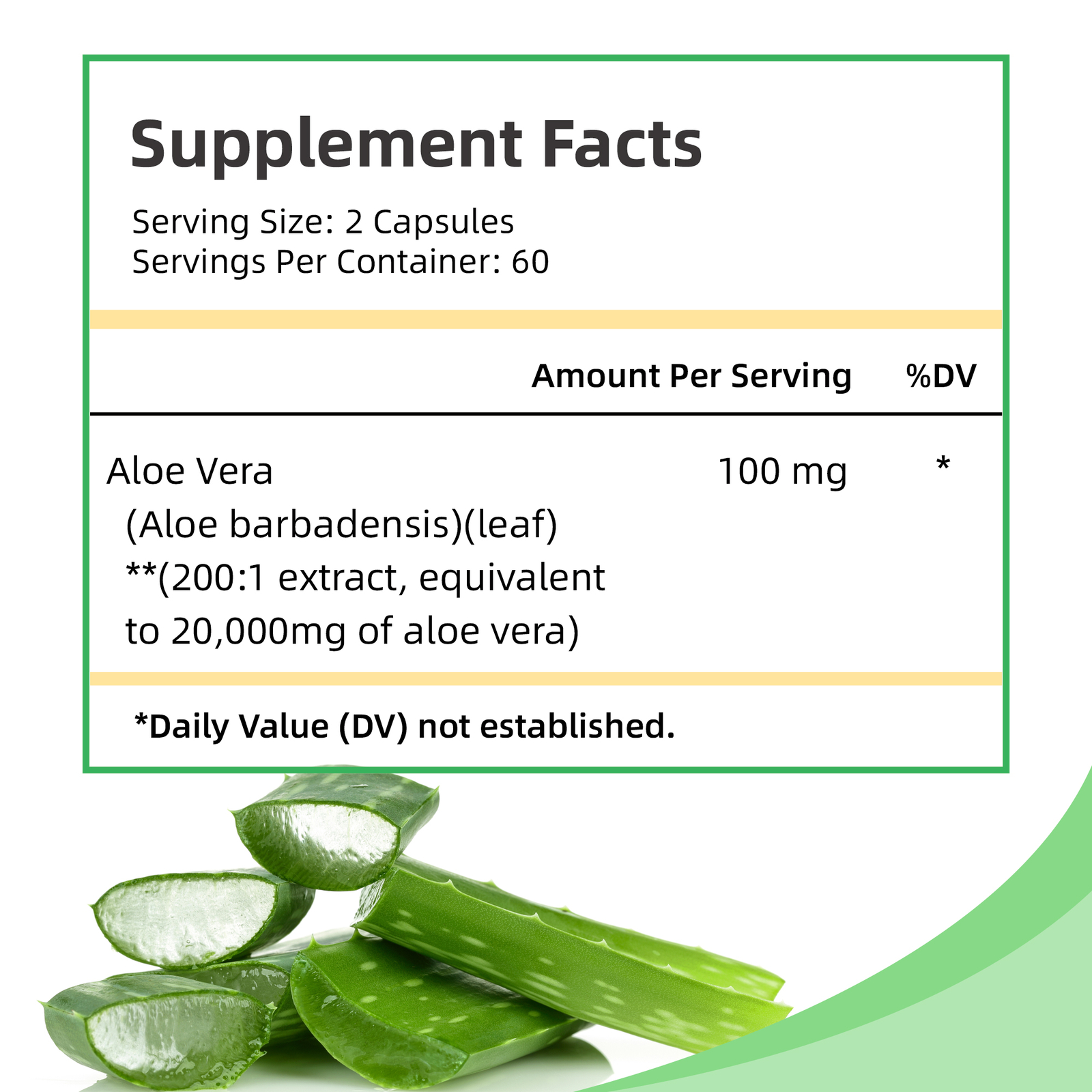 Aloe Vera Capsules 20000mg – Health Immune, Detox Cleaning, Digestive Support