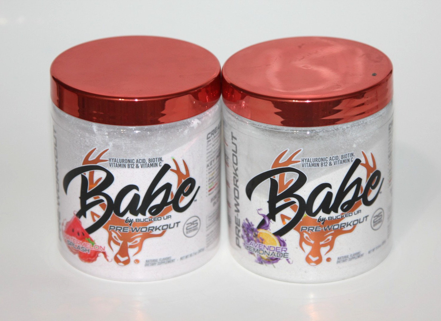 LOT (2) BABE BY BUCKED UP PRE-WORKOUT POWDER WATERMELON LEMONADE 5/27 7/2027