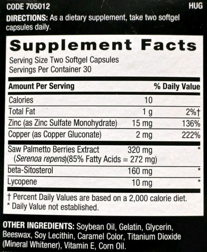 Lot of 2 GNC Mens Prostate Formula 60 Ct x2 320mg Saw Palmetto Zinc Copper 12/27