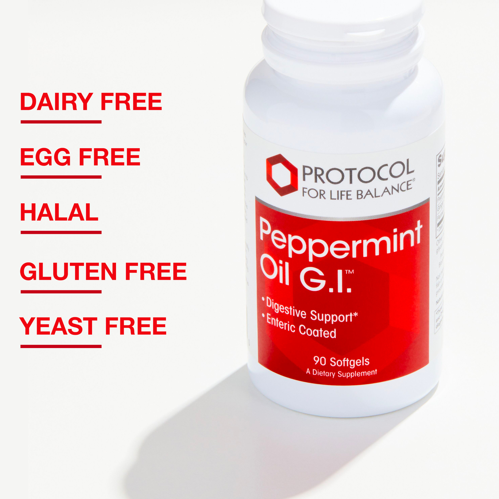 Protocol Peppermint Oil G.I. Digestive Support, Ginger & Fennel Oils 90 Softgels