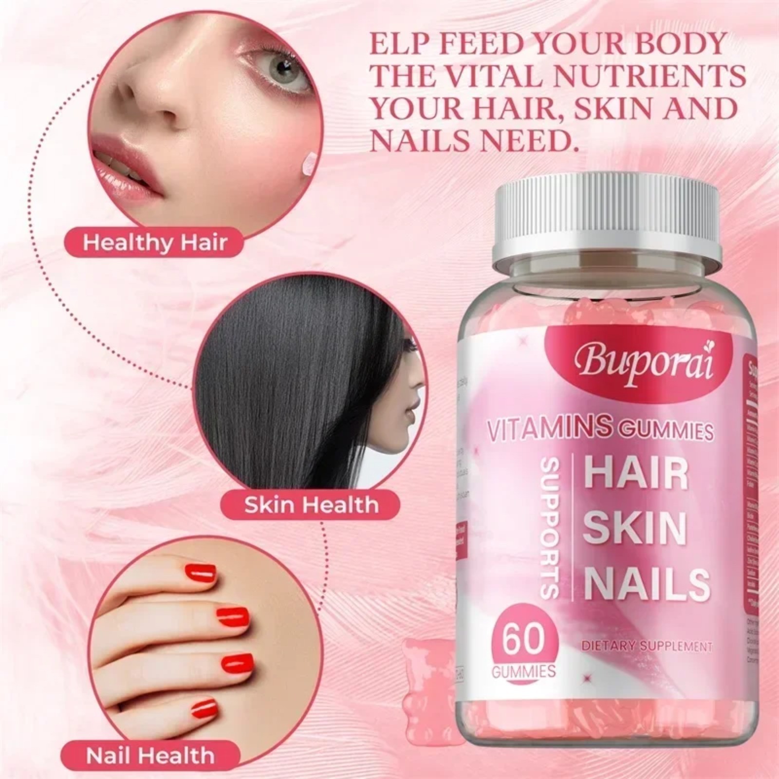 Hair Skin &Nails 120pcs -Hair Growth, Skin Whitening, Stronger Nails,Antioxidant
