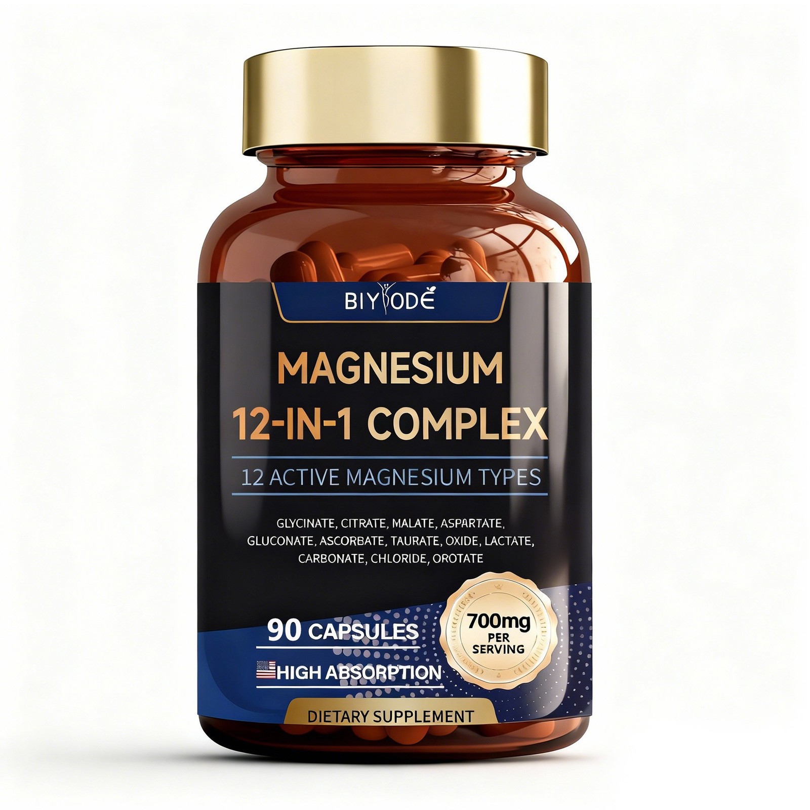 in Magnesium 12 1-5X 1 Complex – Glycinate Citrate Malate Taurate Daily Support
