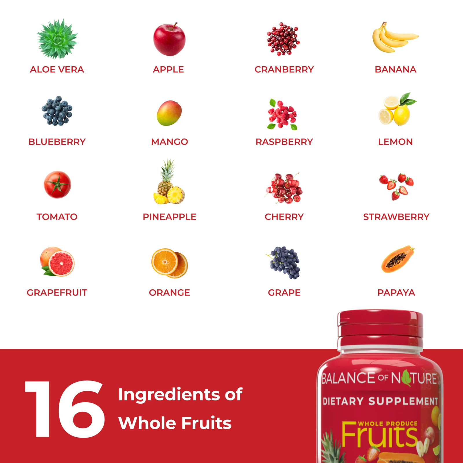 Balance of Nature Whole Fruits Supplement with Superfood Fruits (90 Capsules)