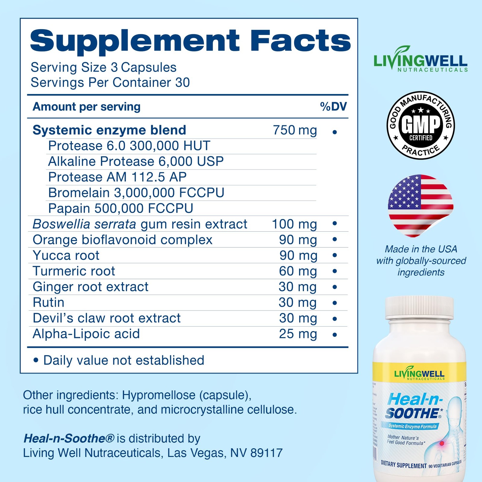 HEAL-N-SOOTHE Proteolytic Systemic Enzymes – Joint 60 Count (Pack of 1)