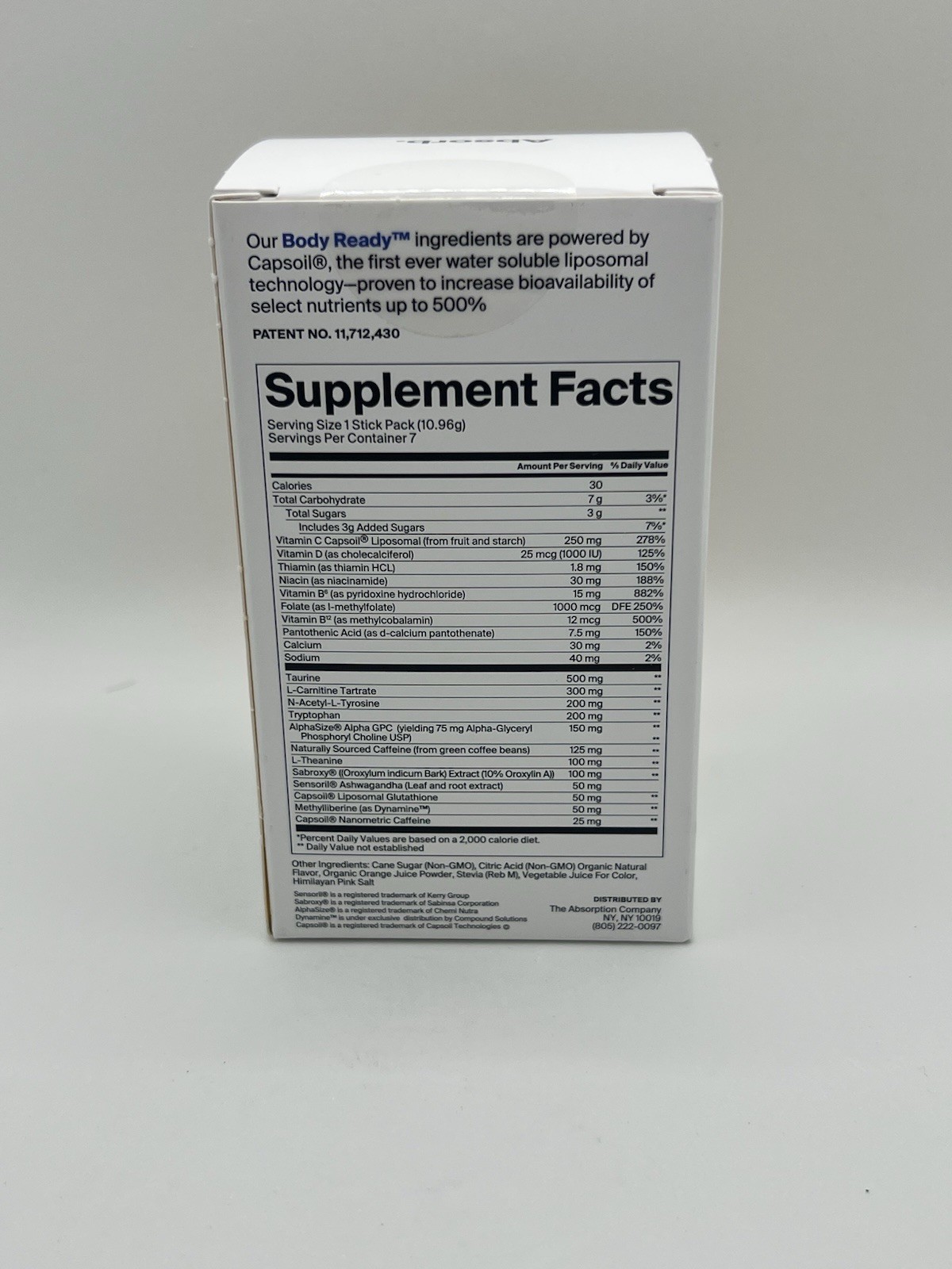 THE ABSORPTION COMPANY ENERGY OR CALM 7 STICKS PER BOX NET WT. 2.7 OZ
