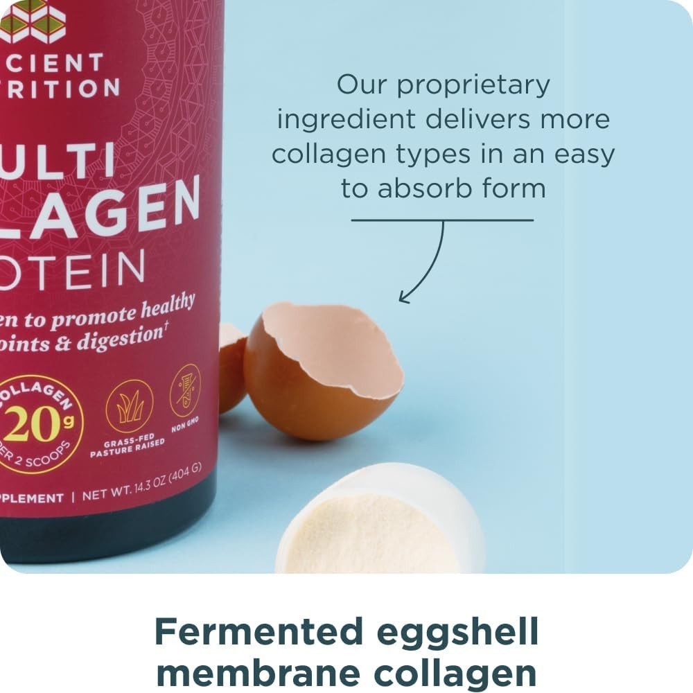 Ancient Nutrition Multi Collagen Protein Powder 10 Types Unflavored 24 Serv